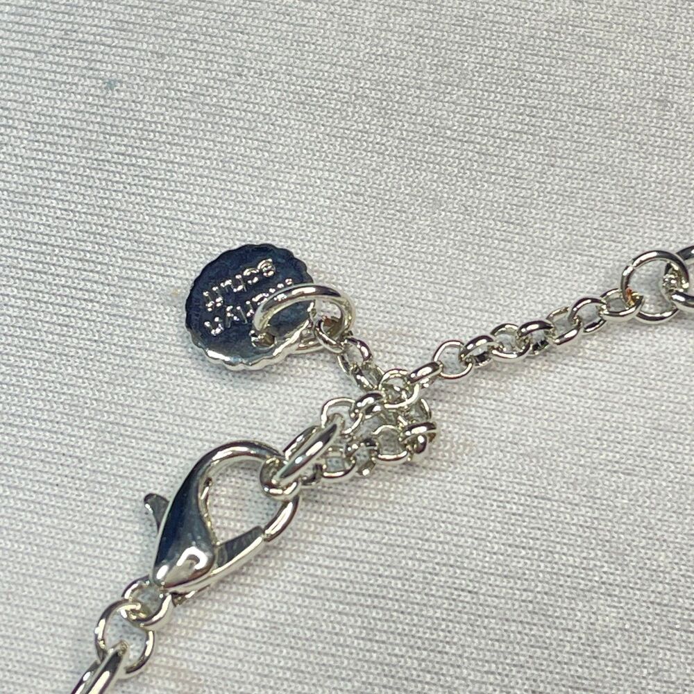 ~ Marlyn Schiff Pave Link Necklace 16-18" Silvertone / Cubic Zirconia - Picture 12 of 15